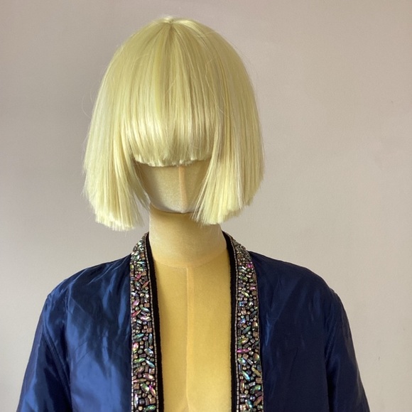 Isabel Marant quilted Blue Jewel Embellishment Jacket SZ 6 - Picture 5 of 10